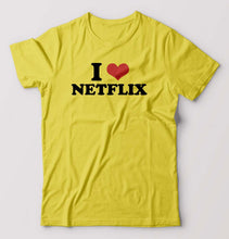 Load image into Gallery viewer, I LOVE NETFLIX T-Shirt for Men-Yellow-Ektarfa.online