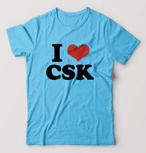 Load image into Gallery viewer, I LOVE CSK T-Shirt for Men-Light Blue-Ektarfa.online