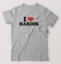Load image into Gallery viewer, I LOVE HARDIK T-Shirt for Men-Grey Melange-Ektarfa.online