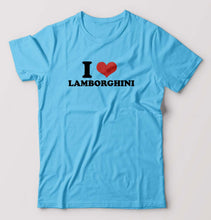 Load image into Gallery viewer, I LOVE LAMBORGHINI T-Shirt for Men-Light Blue-Ektarfa.online