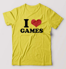 Load image into Gallery viewer, I LOVE GAMES T-Shirt for Men-Yellow-Ektarfa.online