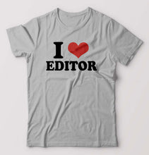 Load image into Gallery viewer, I LOVE EDITOR T-Shirt for Men-Grey Melange-Ektarfa.online