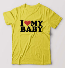 Load image into Gallery viewer, I LOVE MY BABY T-Shirt for Men-Yellow-Ektarfa.online