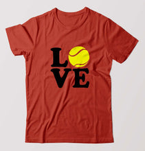 Load image into Gallery viewer, Love Tennis T-Shirt for Men-Brick Red-Ektarfa.online