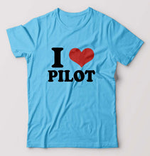 Load image into Gallery viewer, I LOVE PILOT T-Shirt for Men-Light Blue-Ektarfa.online