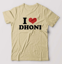 Load image into Gallery viewer, I LOVE DHONI T-Shirt for Men-Beige-Ektarfa.online