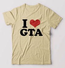 Load image into Gallery viewer, I LOVE GTA T-Shirt for Men-Beige-Ektarfa.online