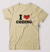 Load image into Gallery viewer, I LOVE CODING T-Shirt for Men-Beige-Ektarfa.online