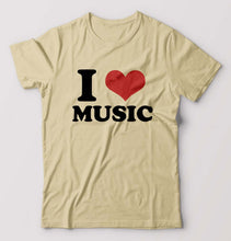 Load image into Gallery viewer, I LOVE MUSIC T-Shirt for Men-Beige-Ektarfa.online