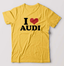 Load image into Gallery viewer, I LOVE AUDI T-Shirt for Men-Golden Yellow-Ektarfa.online