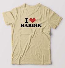 Load image into Gallery viewer, I LOVE HARDIK T-Shirt for Men-Beige-Ektarfa.online