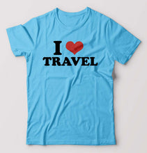 Load image into Gallery viewer, I LOVE TRAVEL T-Shirt for Men-Light Blue-Ektarfa.online