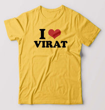 Load image into Gallery viewer, I LOVE VIRAT T-Shirt for Men-Golden Yellow-Ektarfa.online