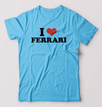 Load image into Gallery viewer, I LOVE FERRARI T-Shirt for Men-Light Blue-Ektarfa.online
