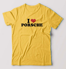 Load image into Gallery viewer, I LOVE PORSCHE T-Shirt for Men-Golden Yellow-Ektarfa.online