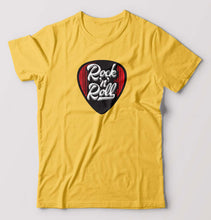 Load image into Gallery viewer, Guitar plectrum T-Shirt for Men-Golden Yellow-Ektarfa.online
