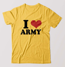 Load image into Gallery viewer, I LOVE ARMY T-Shirt for Men-Golden Yellow-Ektarfa.online