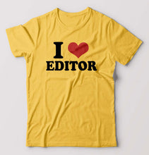 Load image into Gallery viewer, I LOVE EDITOR T-Shirt for Men-Golden Yellow-Ektarfa.online