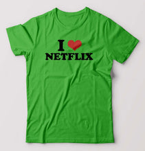 Load image into Gallery viewer, I LOVE NETFLIX T-Shirt for Men-flag green-Ektarfa.online