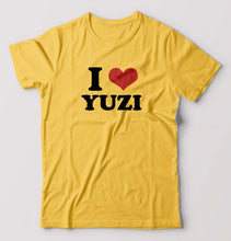 Load image into Gallery viewer, I LOVE YUZI T-Shirt for Men-Golden Yellow-Ektarfa.online