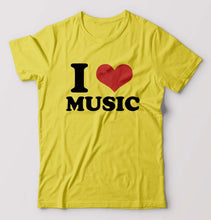 Load image into Gallery viewer, I LOVE MUSIC T-Shirt for Men-Yellow-Ektarfa.online