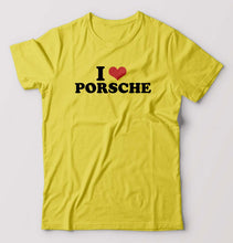 Load image into Gallery viewer, I LOVE PORSCHE T-Shirt for Men-Yellow-Ektarfa.online