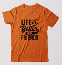 Load image into Gallery viewer, life is better with friends T-Shirt for Men-Orange-Ektarfa.online