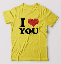 Load image into Gallery viewer, I LOVE YOU T-Shirt for Men-Yellow-Ektarfa.online