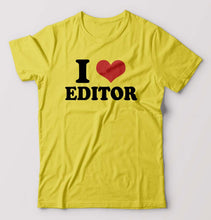 Load image into Gallery viewer, I LOVE EDITOR T-Shirt for Men-Yellow-Ektarfa.online