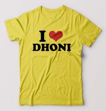 Load image into Gallery viewer, I LOVE DHONI T-Shirt for Men-Yellow-Ektarfa.online
