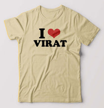 Load image into Gallery viewer, I LOVE VIRAT T-Shirt for Men-Beige-Ektarfa.online