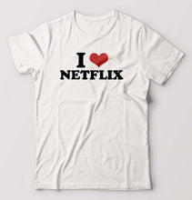 Load image into Gallery viewer, I LOVE NETFLIX T-Shirt for Men-White-Ektarfa.online