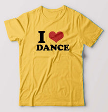 Load image into Gallery viewer, I LOVE DANCE T-Shirt for Men-Golden Yellow-Ektarfa.online