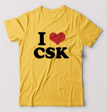 Load image into Gallery viewer, I LOVE CSK T-Shirt for Men-Golden Yellow-Ektarfa.online