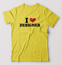Load image into Gallery viewer, I LOVE DESIGNER T-Shirt for Men-Yellow-Ektarfa.online