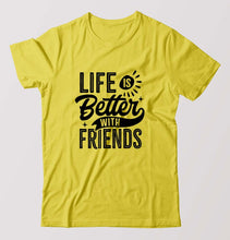 Load image into Gallery viewer, life is better with friends T-Shirt for Men-Yellow-Ektarfa.online