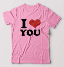 Load image into Gallery viewer, I LOVE YOU T-Shirt for Men-Light Baby Pink-Ektarfa.online