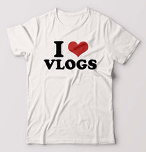 Load image into Gallery viewer, I LOVE VLOGS T-Shirt for Men-White-Ektarfa.online