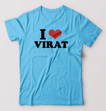 Load image into Gallery viewer, I LOVE VIRAT T-Shirt for Men-Light Blue-Ektarfa.online