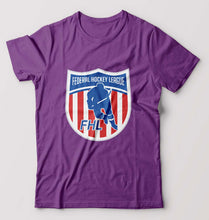 Load image into Gallery viewer, Federal Hockey League T-Shirt for Men-Purple-Ektarfa.online