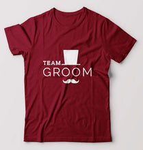 Load image into Gallery viewer, Team Groom T-Shirt for Men-Maroon-Ektarfa.online