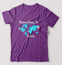Load image into Gallery viewer, Traveling is Love T-Shirt for Men-Purple-Ektarfa.online