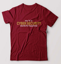 Load image into Gallery viewer, Cyber Security T-Shirt for Men-Maroon-Ektarfa.online