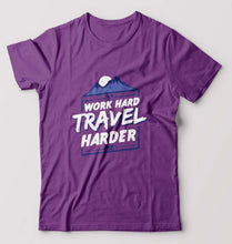 Load image into Gallery viewer, Travel Harder T-Shirt for Men-Purple-Ektarfa.online