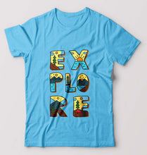 Load image into Gallery viewer, Explore Travel Adventure T-Shirt for Men-Light Blue-Ektarfa.online