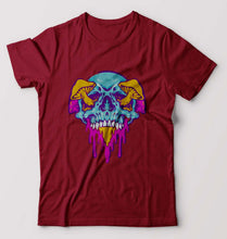 Load image into Gallery viewer, Trippy Psychedelic Skull T-Shirt for Men-Maroon-Ektarfa.online
