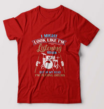 Load image into Gallery viewer, Drummer T-Shirt for Men-RED-Ektarfa.online