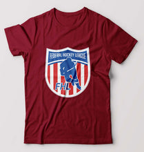 Load image into Gallery viewer, Federal Hockey League T-Shirt for Men-Maroon-Ektarfa.online