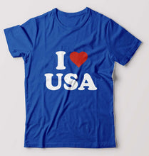 Load image into Gallery viewer, I Love USA T-Shirt for Men-Royal Blue-Ektarfa.online