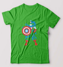 Load image into Gallery viewer, Captain America Superhero T-Shirt for Men-flag green-Ektarfa.online